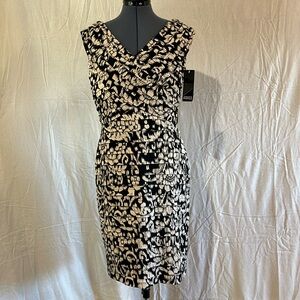 Black and cream Adrianna Papell sheath dress